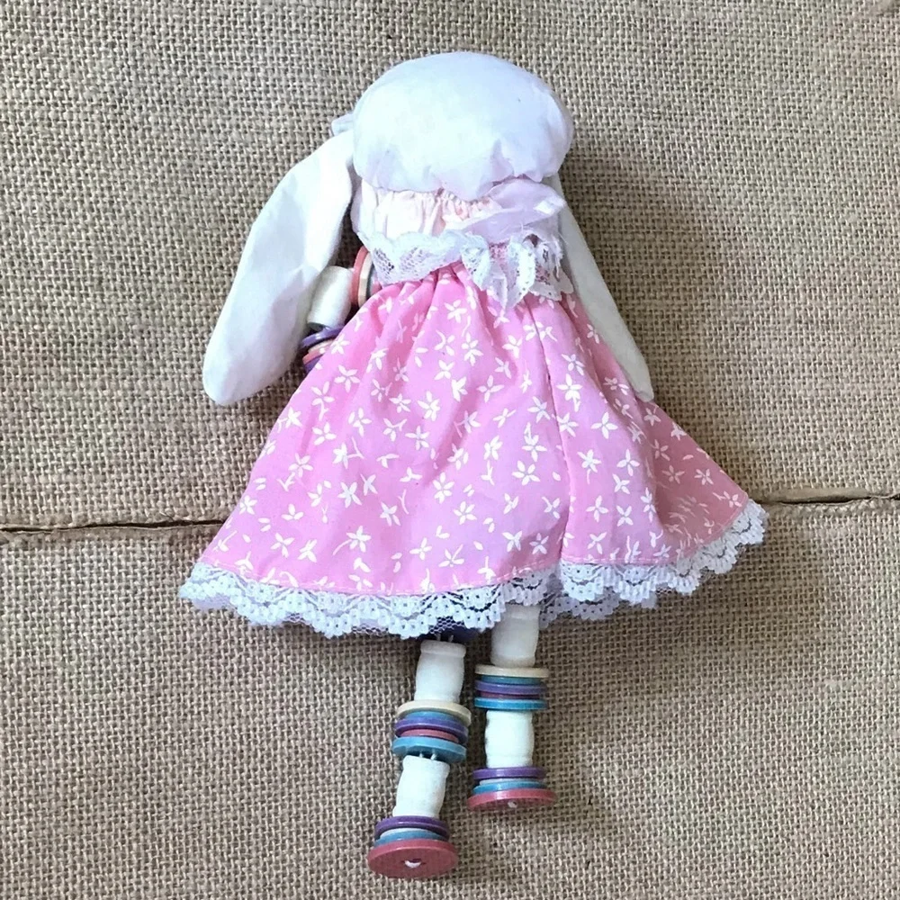 Vintage Lop Eared Bunny Rabbit Button Shelf Sitter Figurine Cottage Core Easter